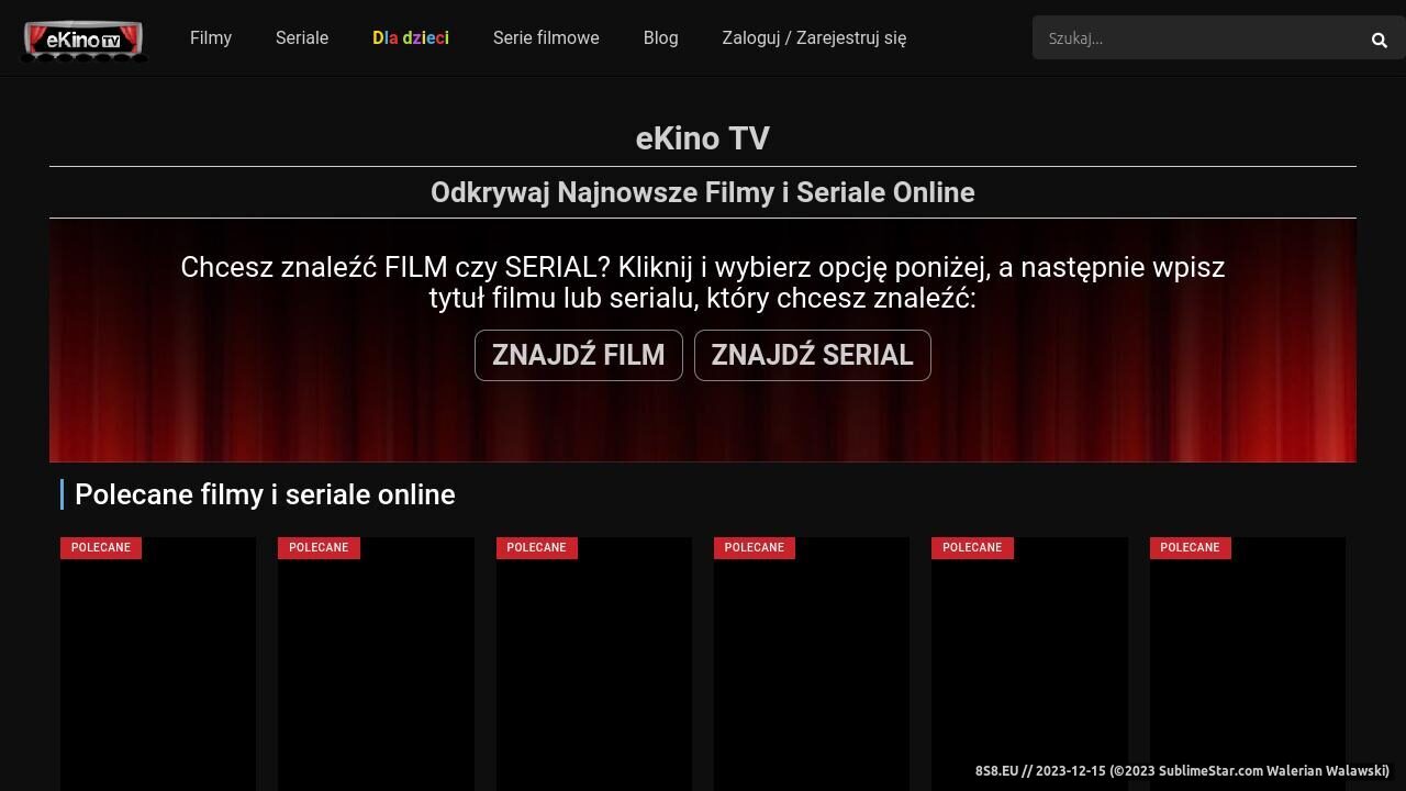 Wyszukiwarka filmów i seriali online (strona ekino-tv.pro - Ekino TV)