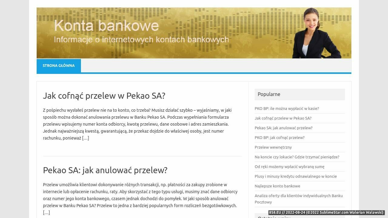 Zrzut ekranu Elektroniczne konto bankowe
