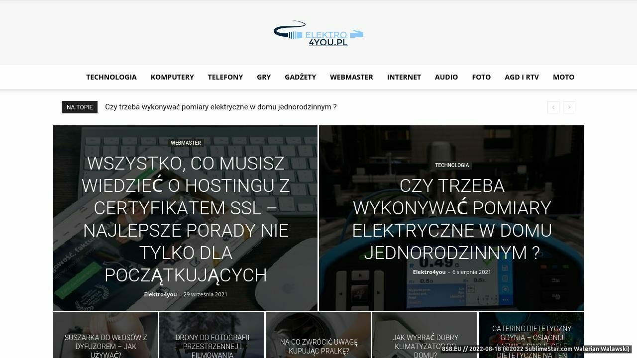 Zrzut ekranu www.elektro4you.pl - Komputery, RTV, AGD, Foto