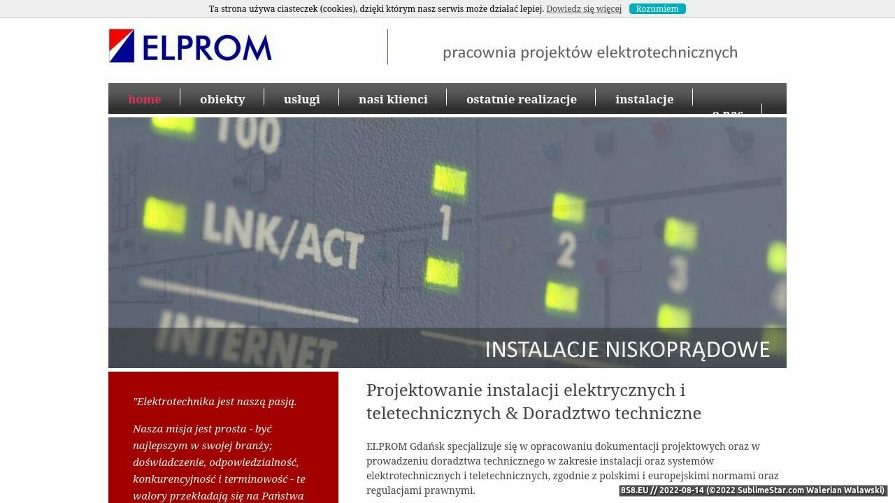 Zrzut ekranu ELPROM - Projektowanie instalacji elektrycznych