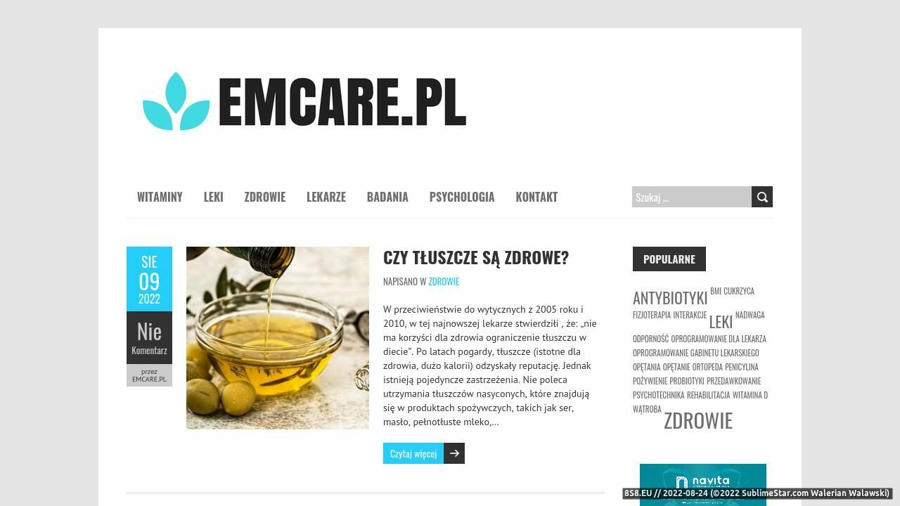 Zrzut ekranu EmCare - agencja opiekunek