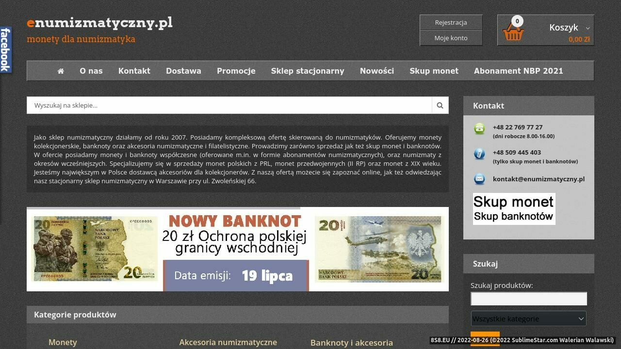 Sklep numizmatyczny, monety, numizmatyka (strona www.enumizmatyczny.pl - Enumizmatyczny.pl)