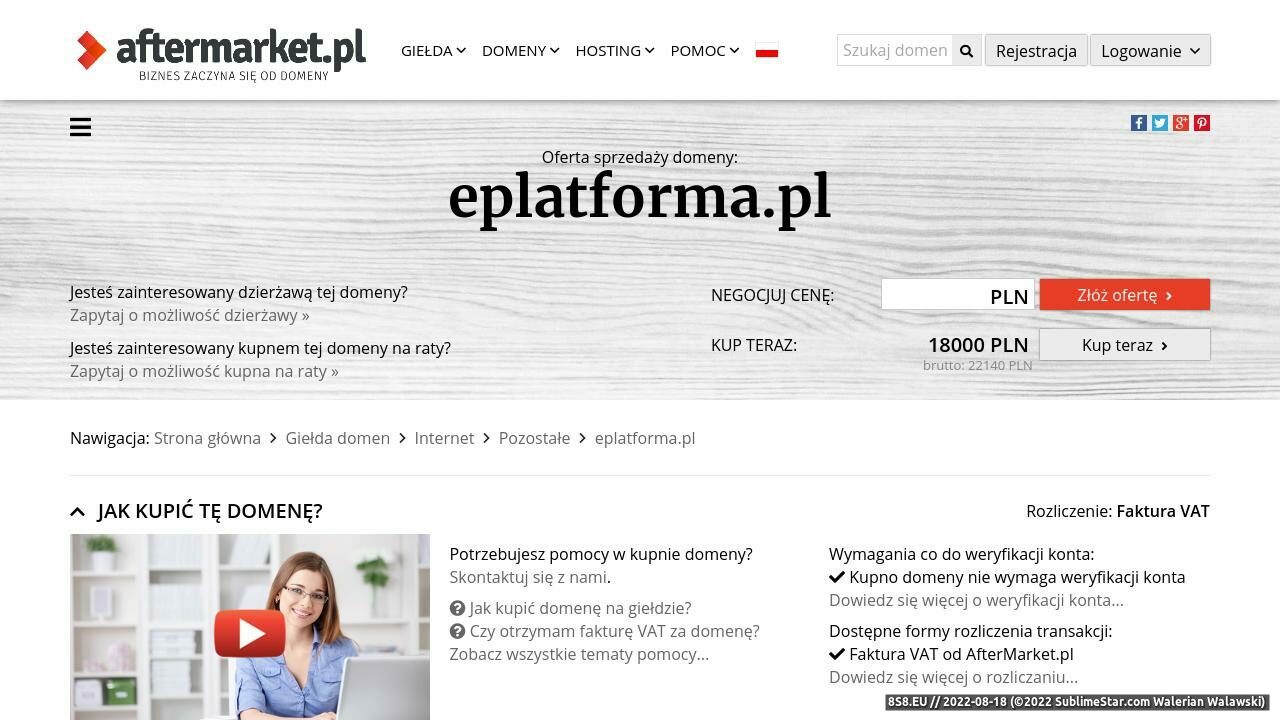domeny, domena, giełda domen, tanie domeny (strona eplatforma.pl - Eplatforma.pl)