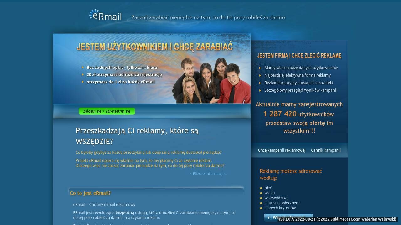 Ermaile od 0,10 o 1 zł (strona www.ermail.pl - Ermail.pl)