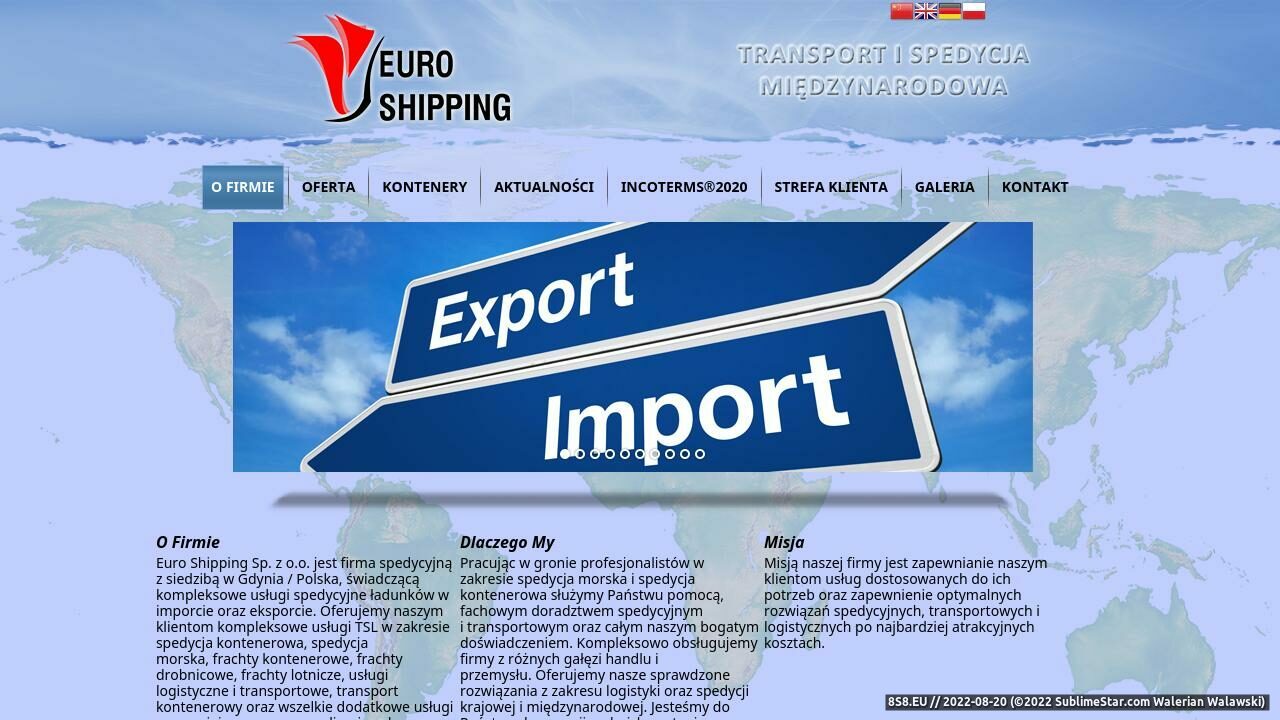 Euro Shipping - Spedycja Kontenerowa i Miedzynarodowa (strona www.euro-shipping.com.pl - Euro-shipping.com.pl)