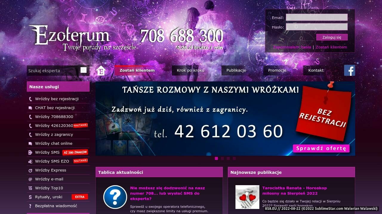 Zrzut ekranu Jasnowidz online i tarot