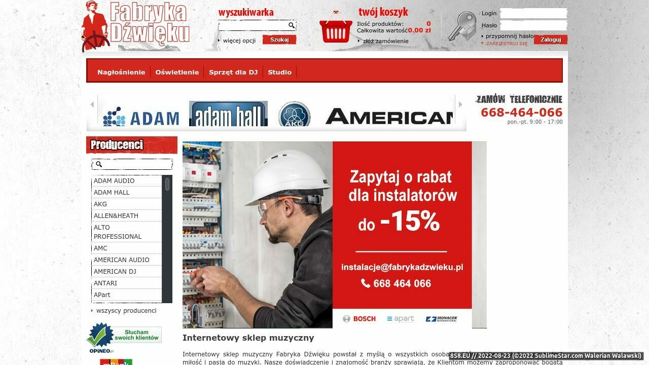 Sklep muzyczny (strona www.fabrykadzwieku.pl - Fabrykadzwieku.pl)