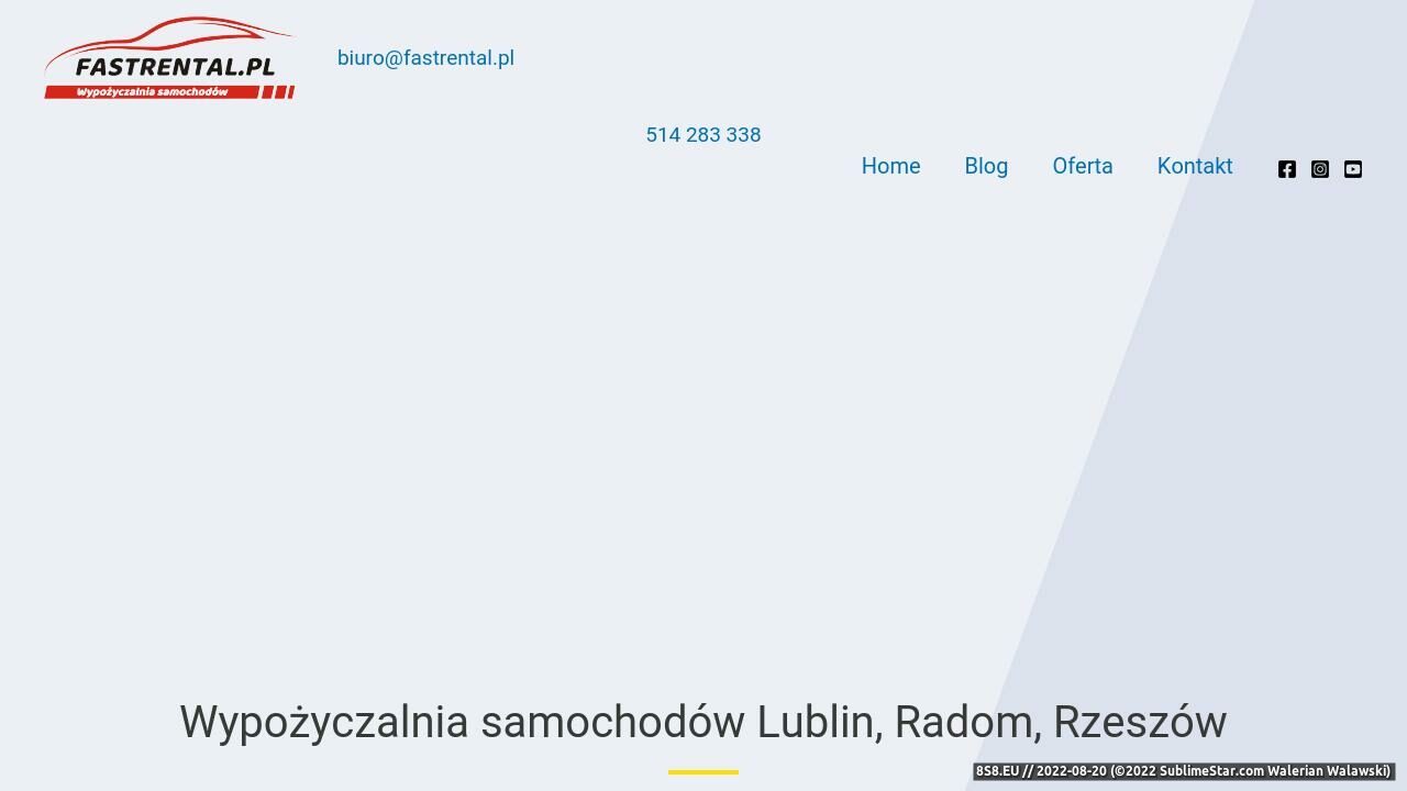 Wypożyczalnia samochodów Lublin, Radom (strona fastrental.pl - Fastrental.pl Najem Aut)