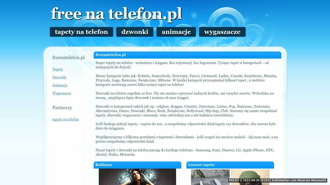 Tapety na telefon (strona freenatelefon.pl - Freenatelefon.pl)