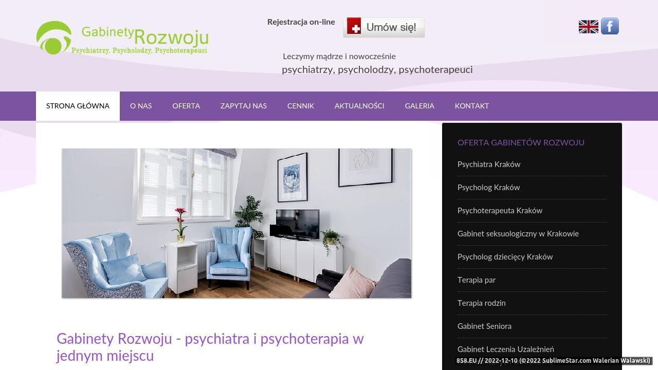 Psychoterapia oraz psychiatria (strona www.gabinetyrozwoju.pl - Gabinety Rozwoju)