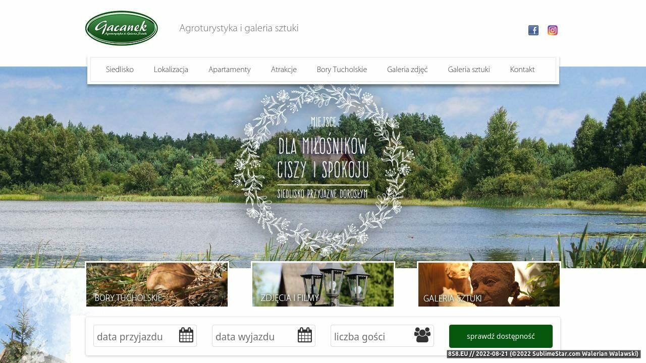 Zrzut ekranu Agroturystyka Gacanek - Bory Tucholskie