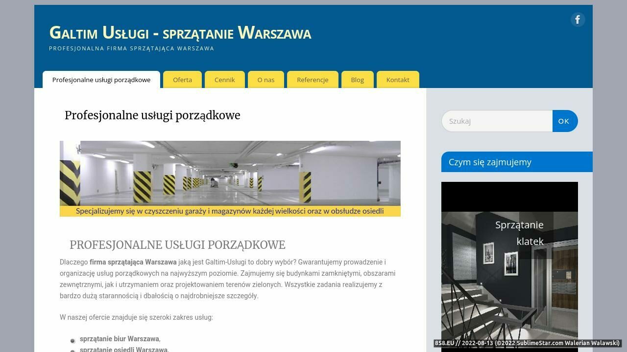 Sprzątanie Warszawa (strona galtim.com.pl - Galtim-Usługi)