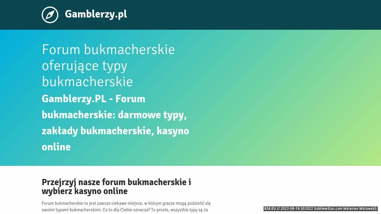 Forum bukmacherskie (strona www.gamblerzy.pl - Typy)