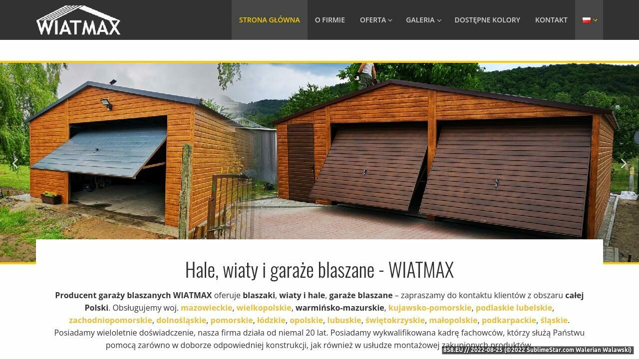 Garaże blaszane - producent (strona garazewiatmax.pl - Wiatmax - Producent Garaży)