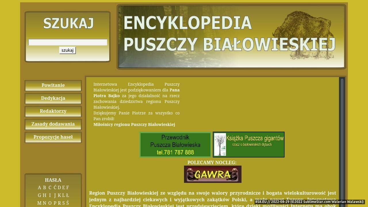 Zrzut ekranu Białowieża - Pensjonat Gawra