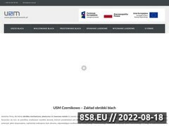 Zrzut strony USM Marcin Zglinicki oferuje plastyczną obróbkę metali CNC