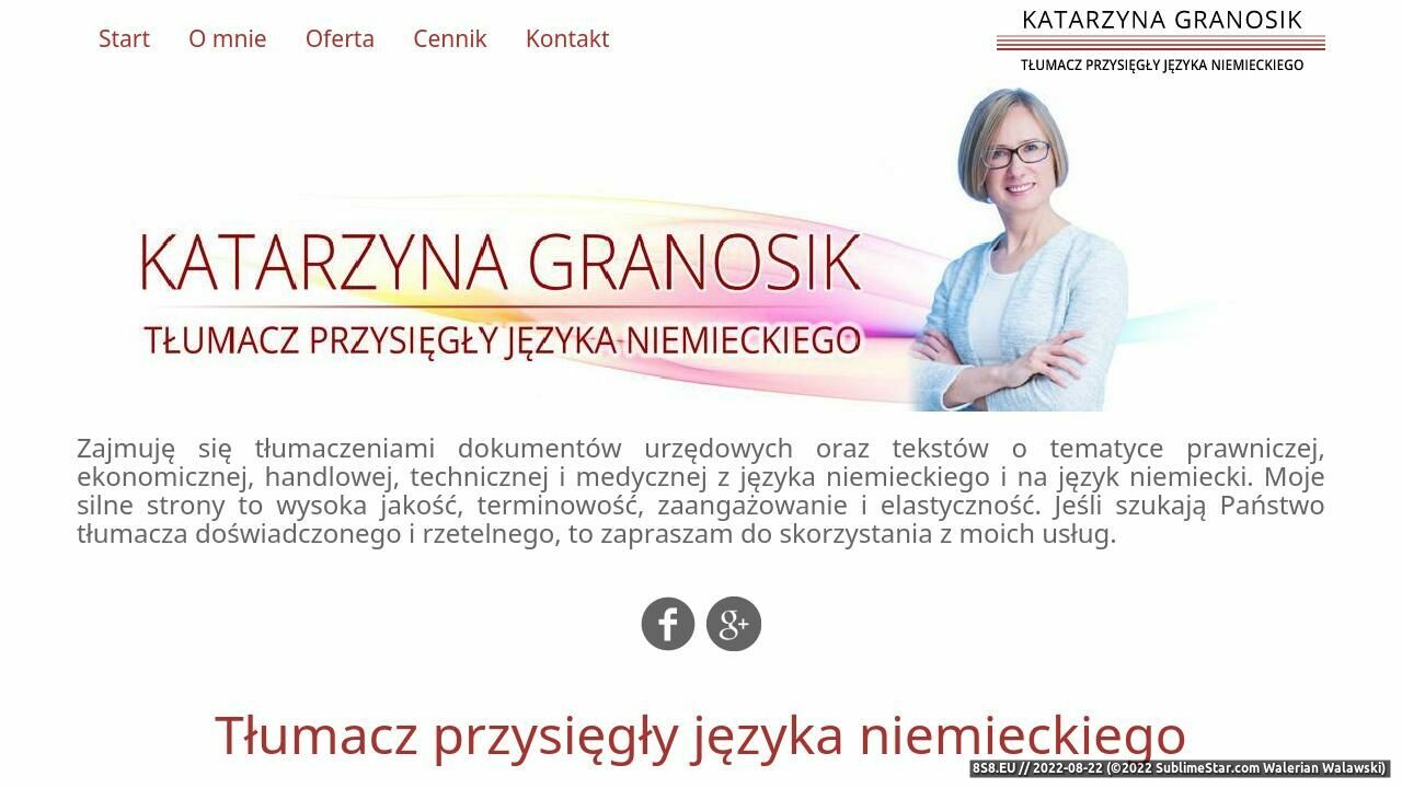 Tłumaczenia ustne i pisemne (strona www.granosik-tlumacz.pl - K. Granosik Tłumaczenia)