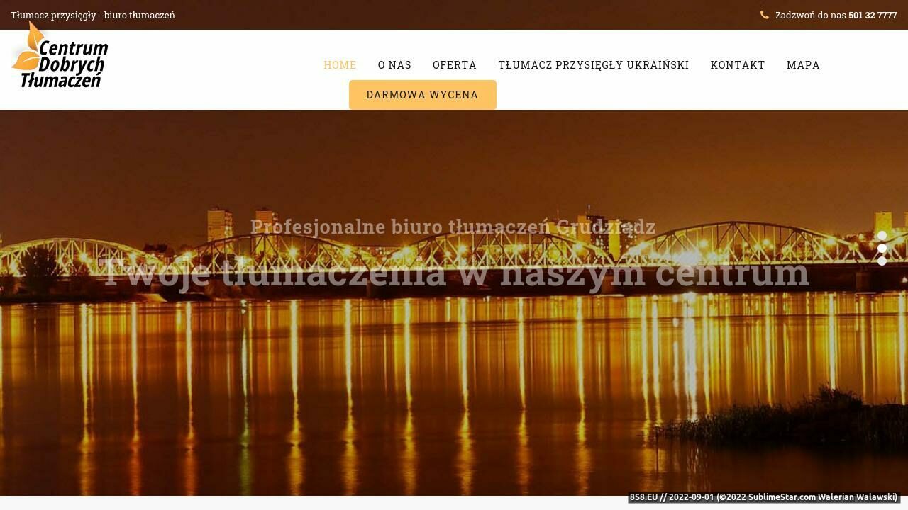 Zrzut ekranu Biuro tłumaczeń Kraków