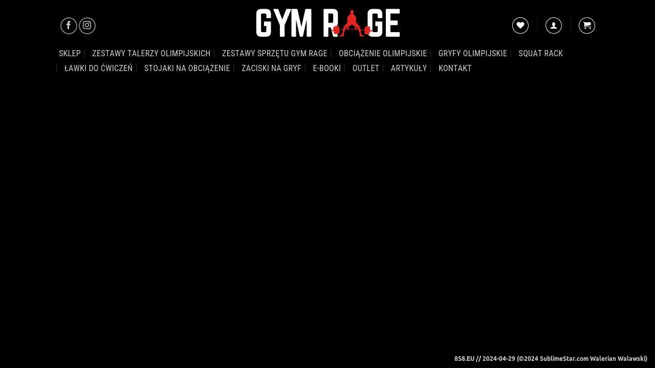 Sklep ze sprzętem na siłownię i obciążeniem (strona gymrage.pl - Gym Rage Sprzęt Siłownia)
