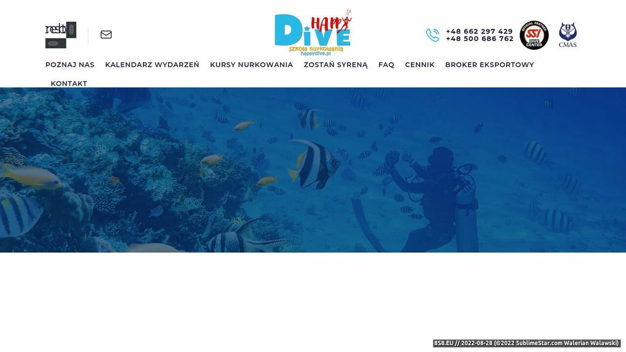 Kursy nurkowania w Gdańsku, Gdyni i Sopocie (strona happydive.pl - Szkoła Nurkowania Happy Dive)