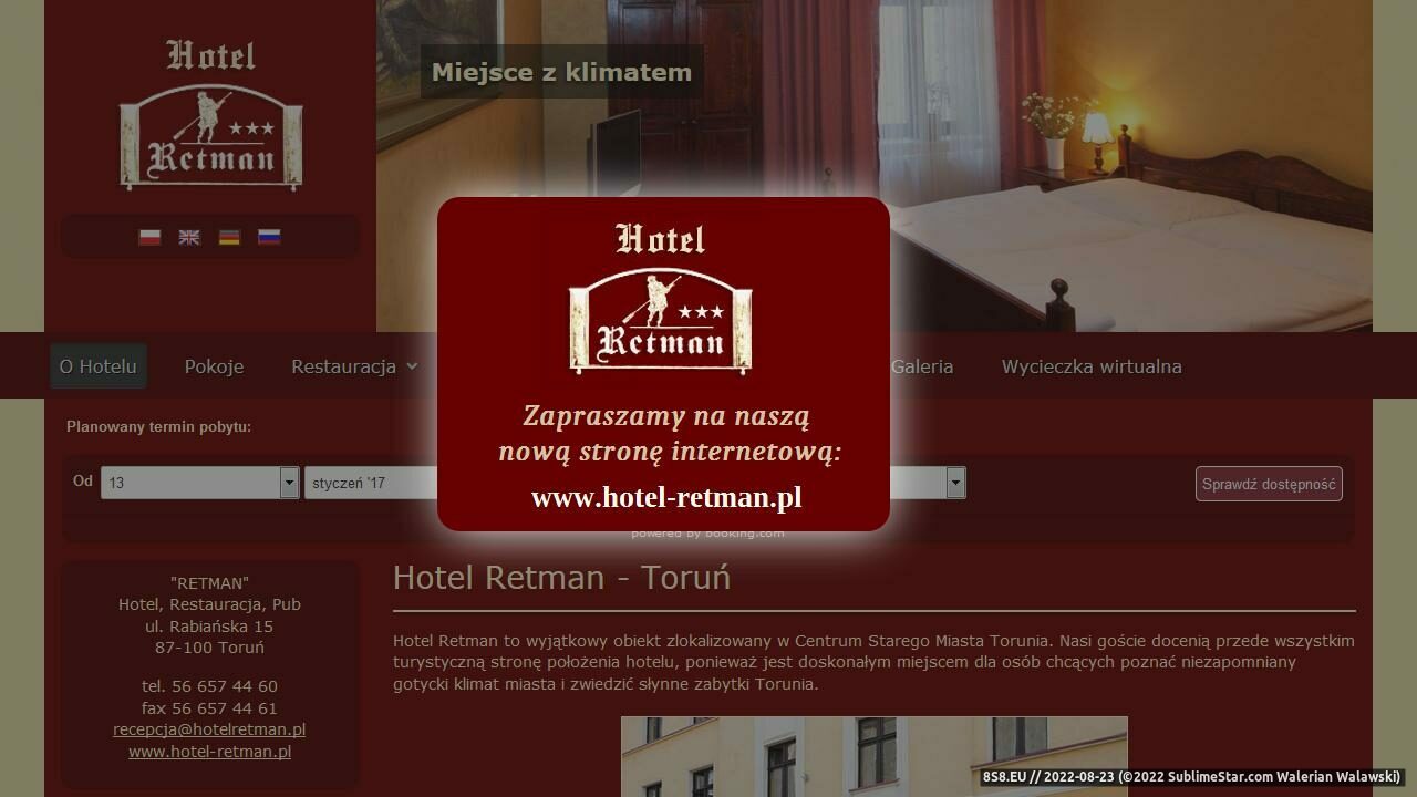 Hotel Retman (strona www.hotelretman.pl - Hotelretman.pl)