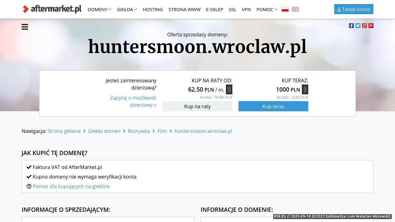 Zrzut ekranu Maine Coon hodowla HuntersMoonPL