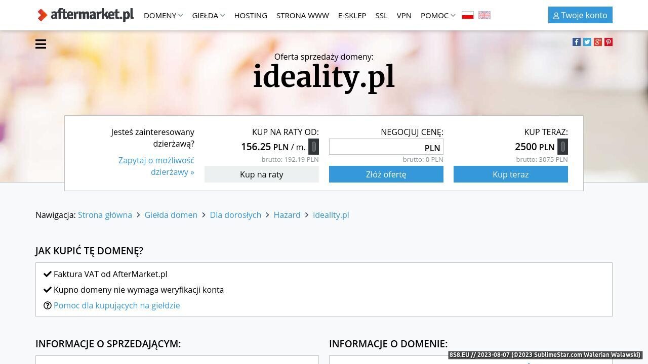 Tworzenie stron internetowych (strona ideality.pl - Ideality.pl)