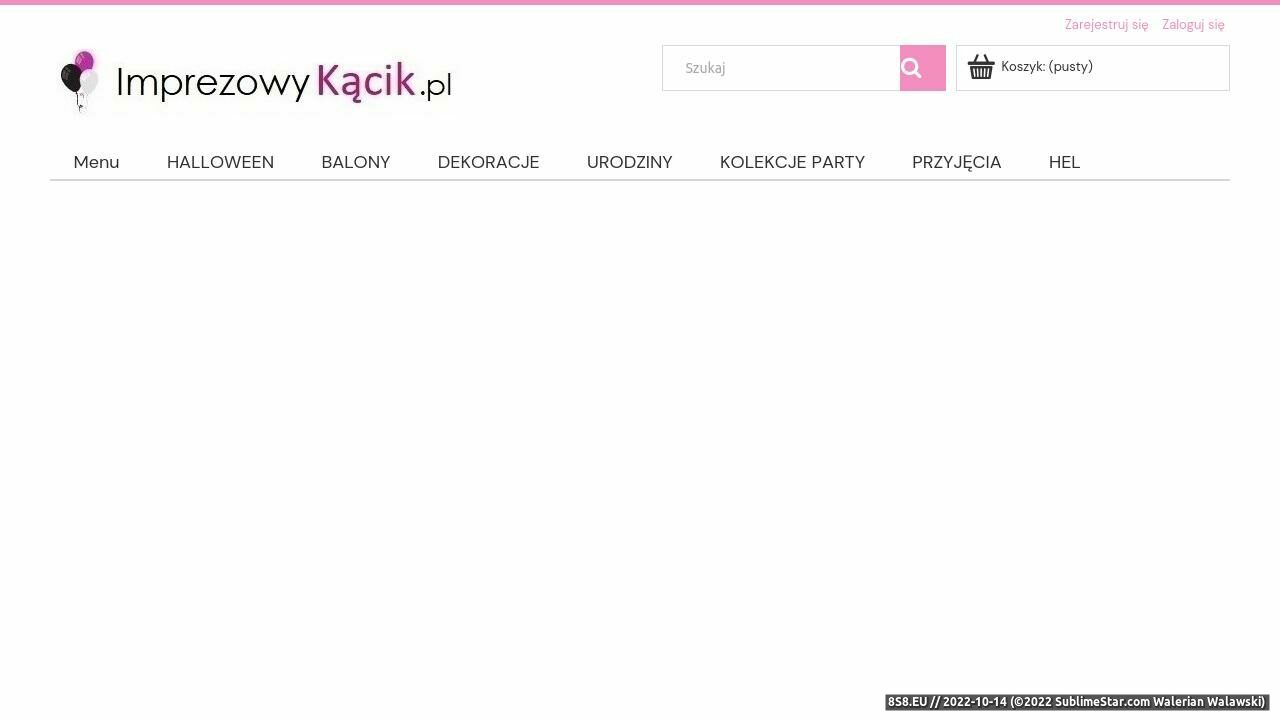 Zrzut ekranu Sklep z dekoracjami party i okolicznościowymi