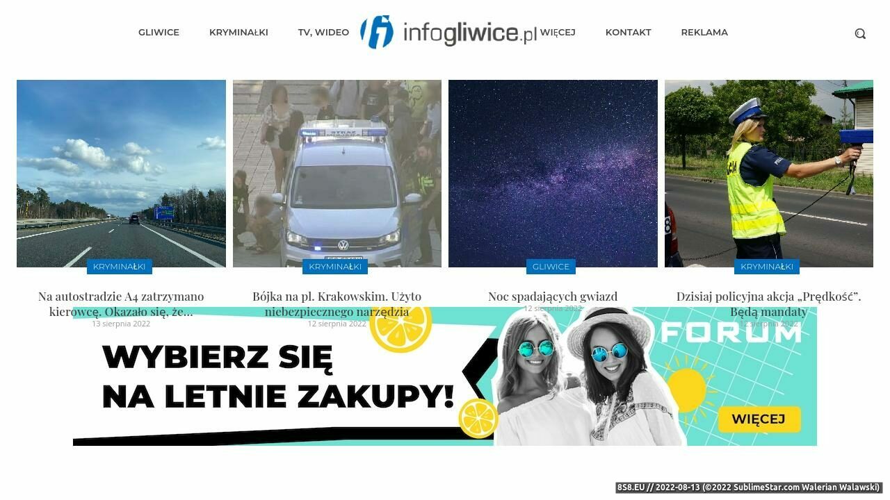 Zrzut ekranu Portal Gliwice