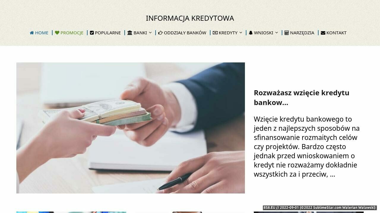 Zrzut ekranu Informacja kredytowa