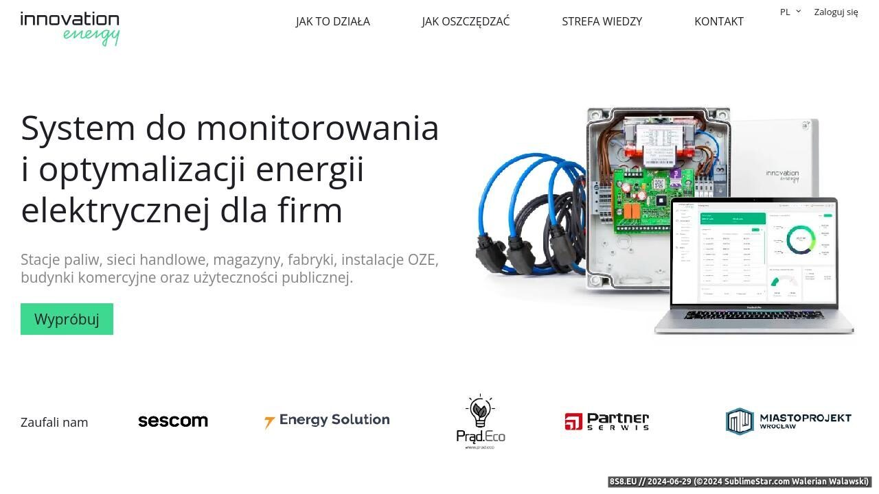 Zrzut ekranu System do monitorowania i optymalizacji energii elektrycznej