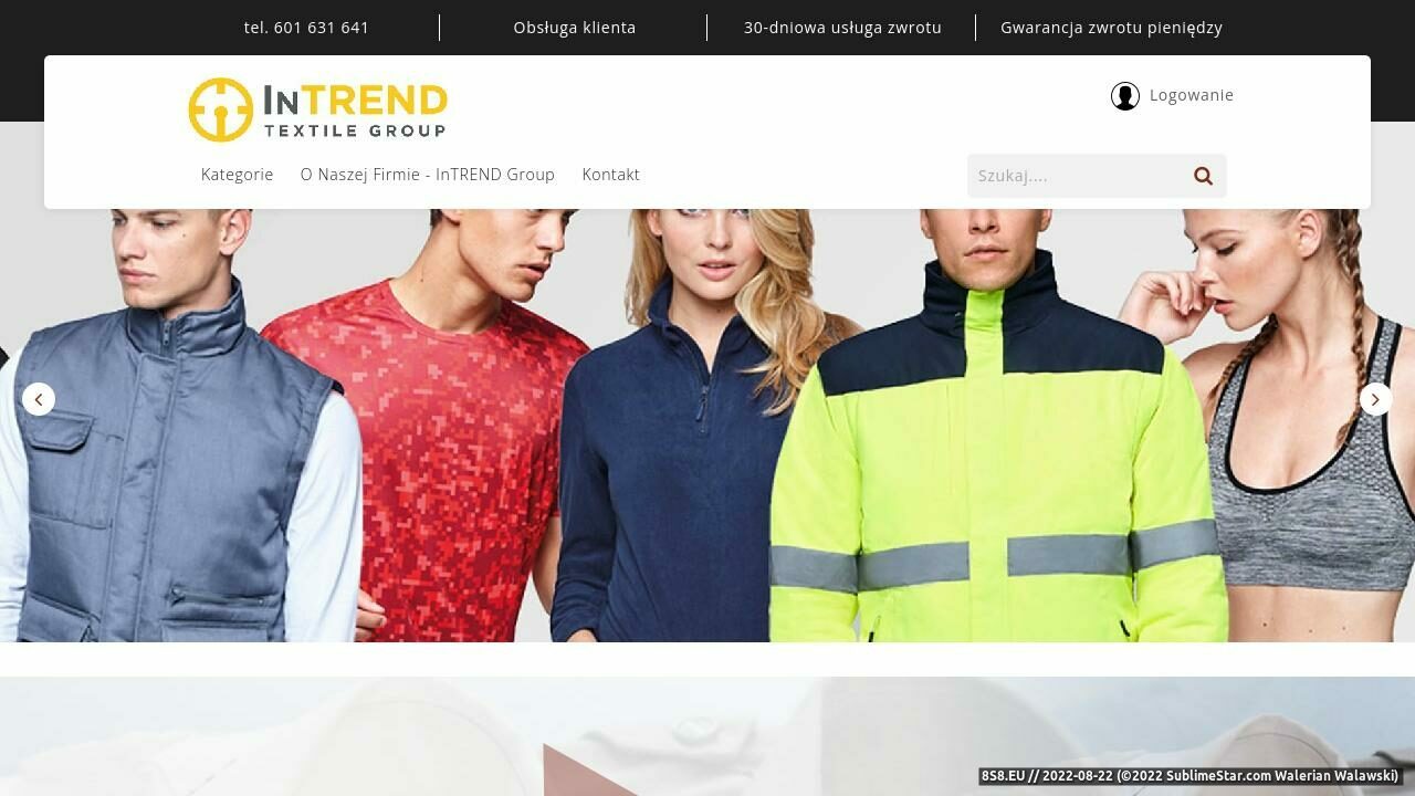 Produkcja odzieży roboczej oraz reklamowej (strona intrendgroup.pl - In Trend Textile Group)