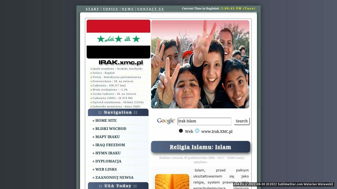 Zrzut ekranu Irak.XMC.PL Irak Travel Guide