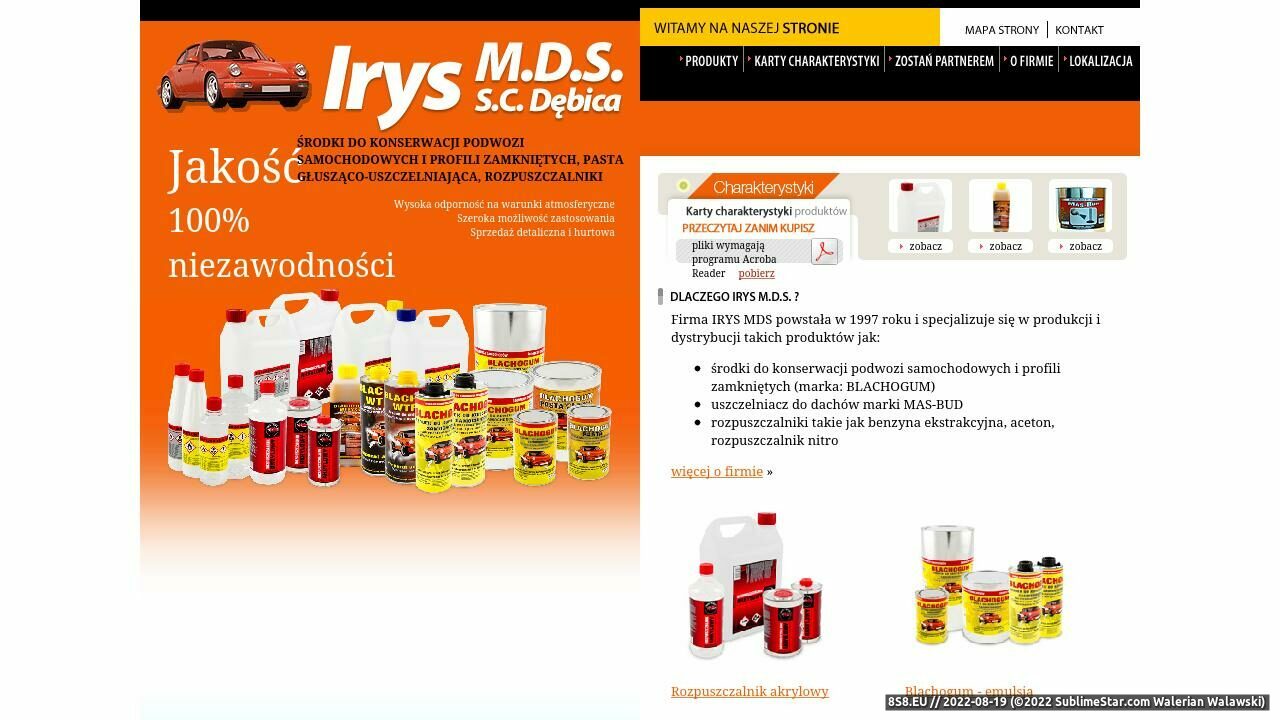 Irys M.D.S. S.C. rozpuszczalniki blachogum (strona www.irys-mds.pl - Irys-mds.pl)