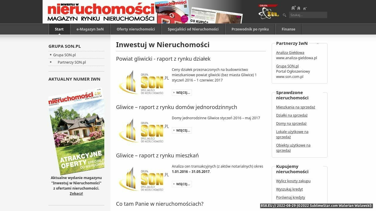 Inwestuj w Nieruchomości - portal nieruchomości (strona iwn.son.pl - Iwn.son.pl)