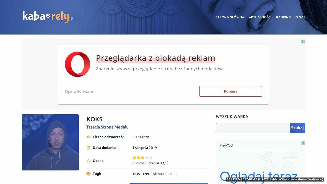 Zrzut ekranu Polskie kabarety