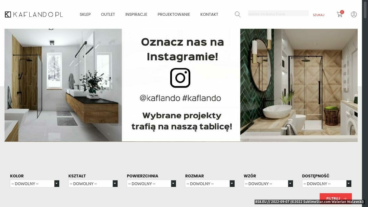 Płytki ceramiczne oraz wyposażenie łazienek (strona kaflando.pl - Kaflando.pl)