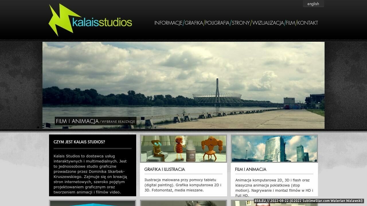 Zrzut ekranu Kalais studios - webdesign, grafika, wizualizacja
