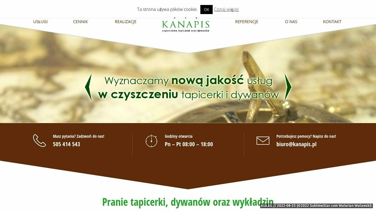 Czyszczenie tapicerki i dywanów (strona kanapis.pl - Kanapis)