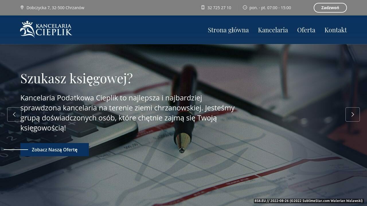 Zrzut ekranu Biuro rachunkowe - kancelariacieplik.pl