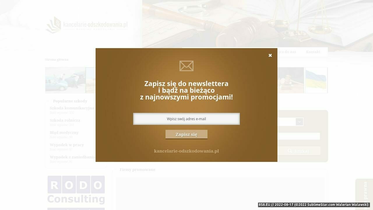 Powszechny katalog firm odszkodowawczych (strona kancelarie-odszkodowania.pl - Firmy Odszkodowawcze)