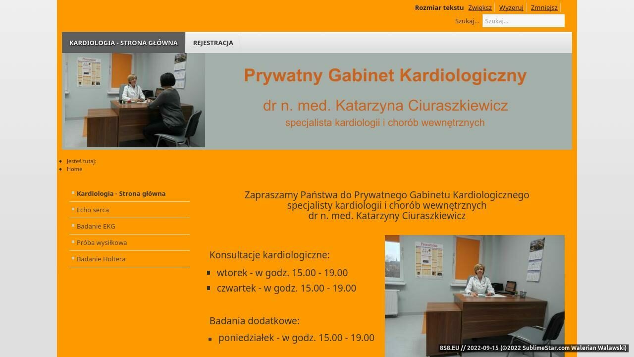 Zrzut ekranu Kardiologia Kielce