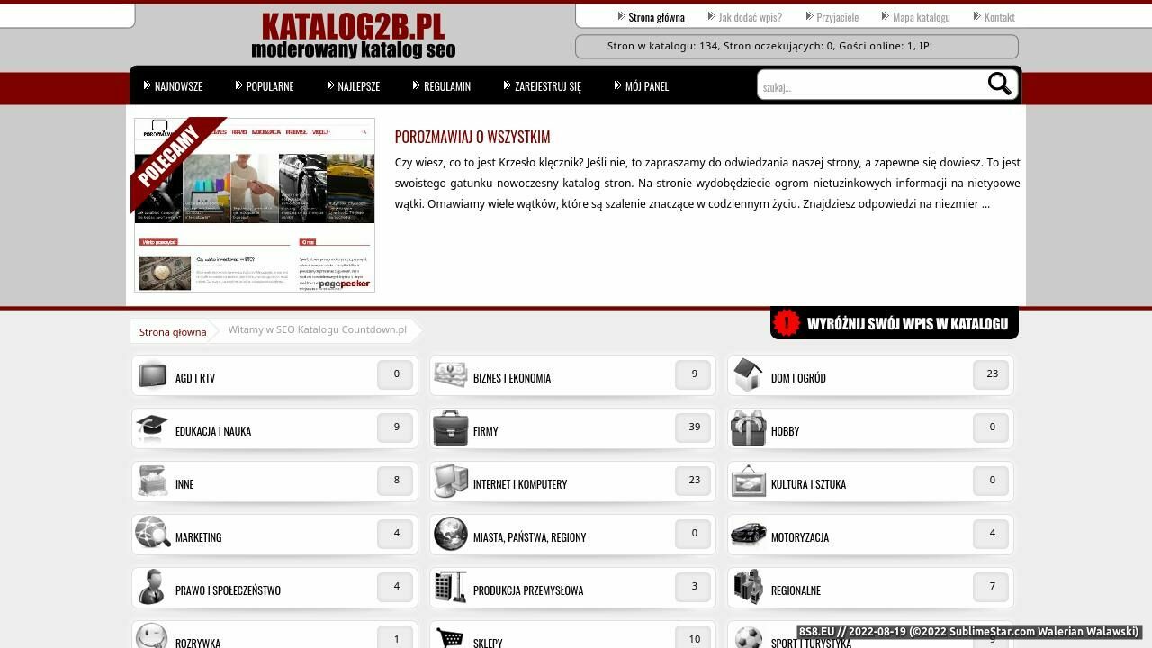 Zrzut ekranu Zadbany katalog stron