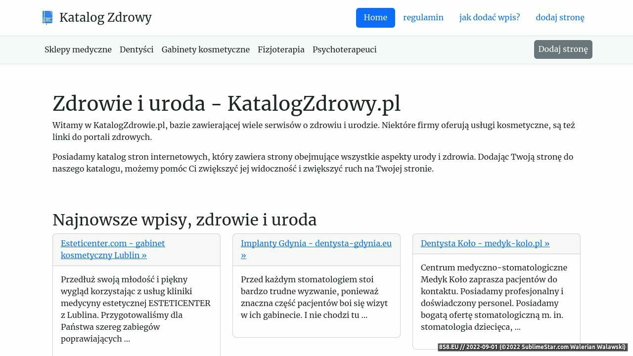 Katalog zdrowia i urody (strona www.katalogzdrowy.pl - Katalogzdrowy.pl)