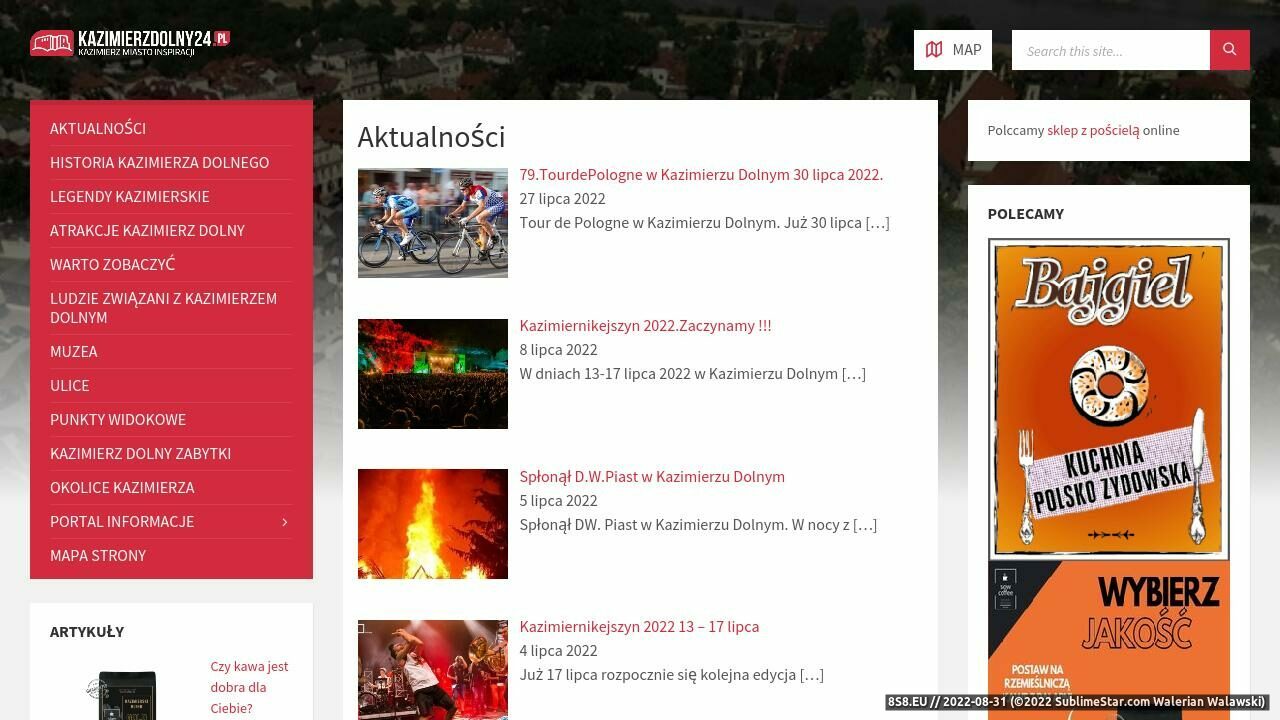 Zrzut ekranu Kazimierskie Aktualności Internetowe