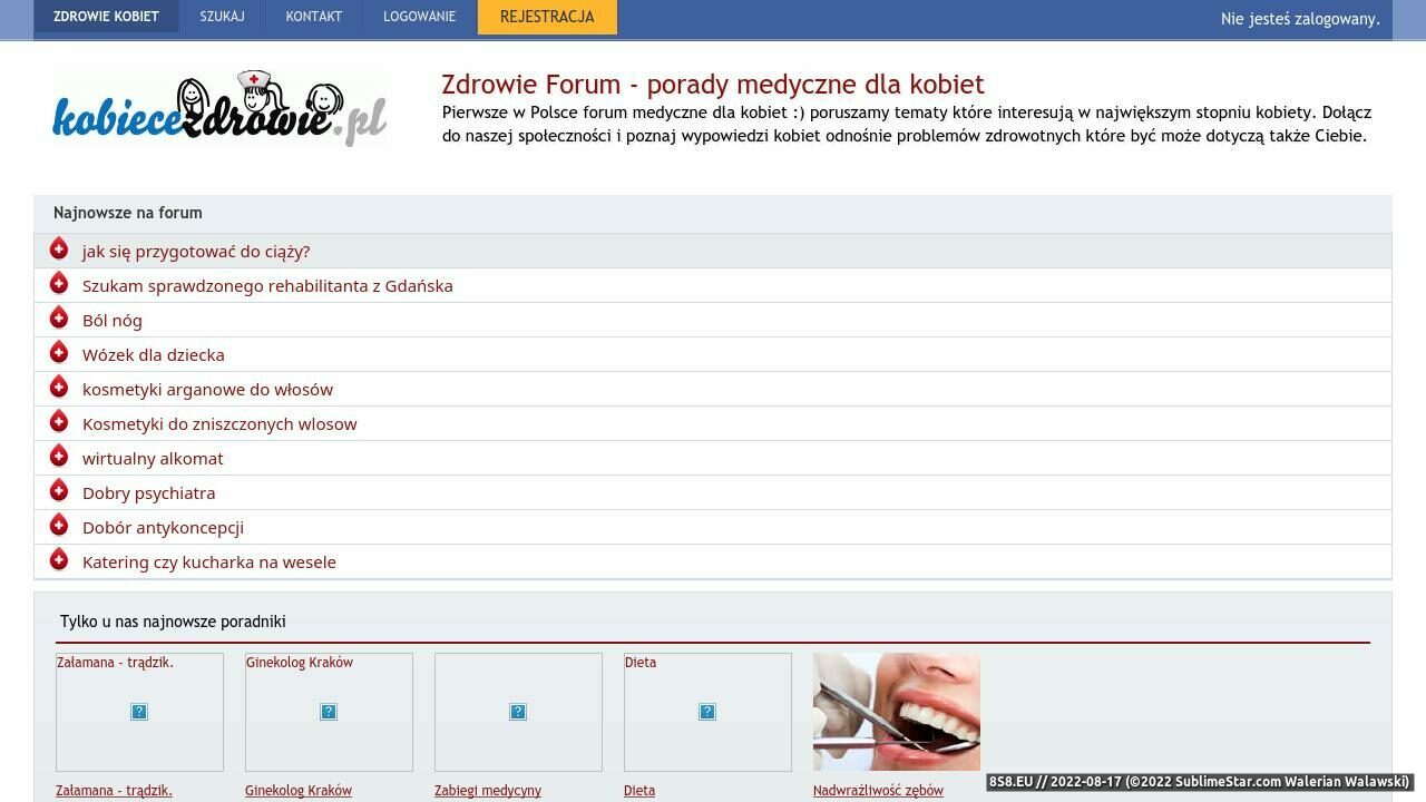 Zrzut ekranu Zdrowie kobiety forum