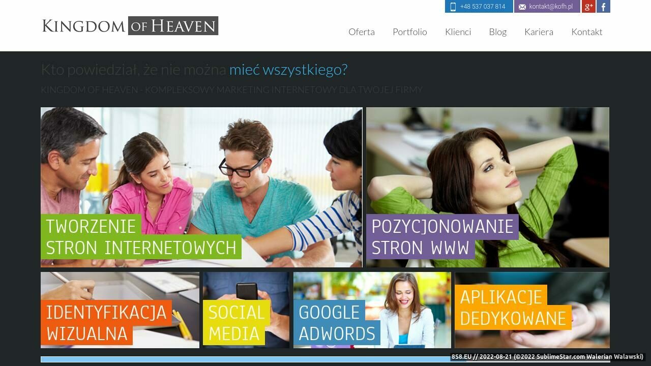 Projektowanie stron internetowych Kraków (strona kofh.pl - Kofh.pl)