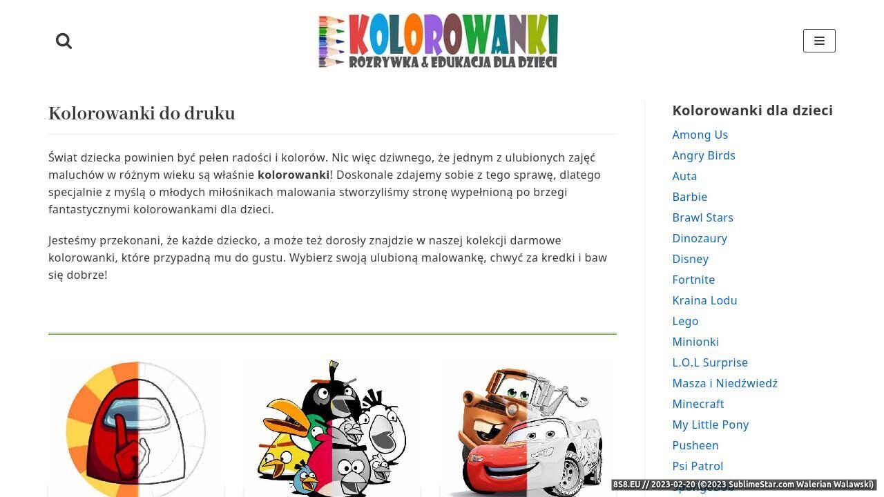 Darmowe kolorowanie dla dzieci (strona kolorowanki.net.pl - Kolorowanki.net.pl)