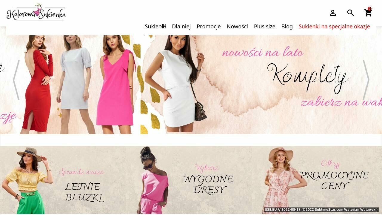 Internetowa sprzedaż odzieży - sukienki wieczorowe (strona kolorowasukienka.pl - Kolorowa Sukienka)