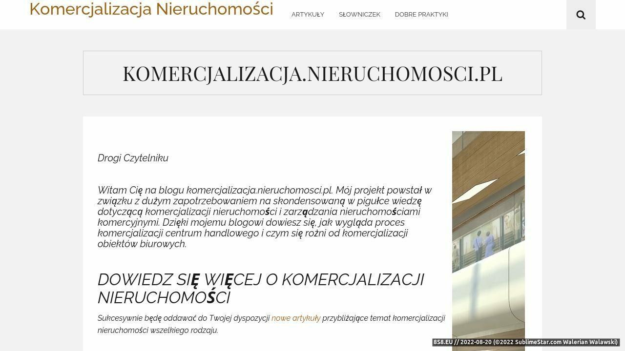 Baza wiedzy o komercjalizacji nieruchomości (strona komercjalizacja.nieruchomosci.pl - Blog o Nieruchomościach)